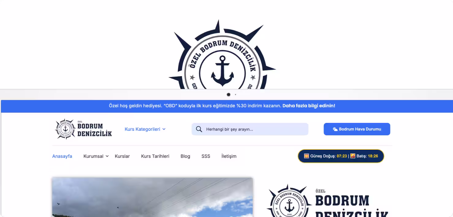 Özel Bodrum Denizcilik website project preview
